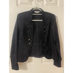KATE & ROSY Large Black Blazer Silver Buttons New With Tags